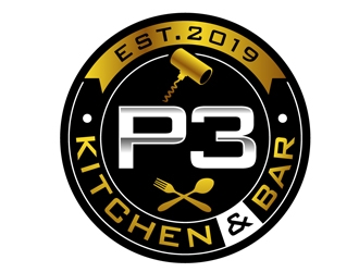 P3 Kitchen & Bar logo design by DreamLogoDesign