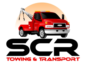 SCR Towing & Transport logo design by ElonStark