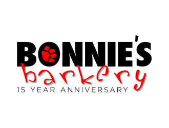 Bonnies Barkery 15 Year Anniversary logo design by p0peye