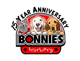 Bonnies Barkery 15 Year Anniversary logo design by Republik