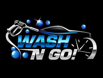 WASH N GO! logo design by THOR_