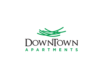 DownTown Apartments logo design by kanal