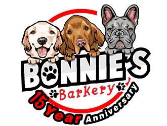 Bonnies Barkery 15 Year Anniversary logo design by uttam