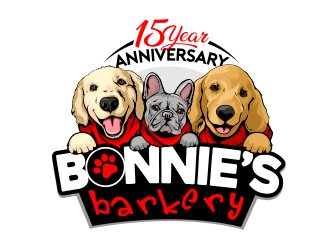 Bonnies Barkery 15 Year Anniversary logo design by veron