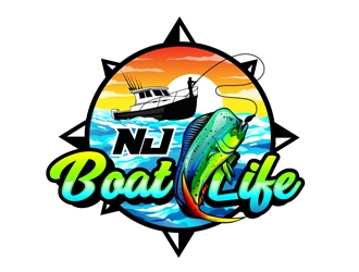 NJ Boat Life  logo design by DreamLogoDesign