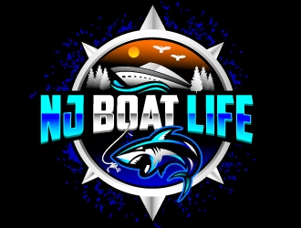 NJ Boat Life  logo design by REDCROW