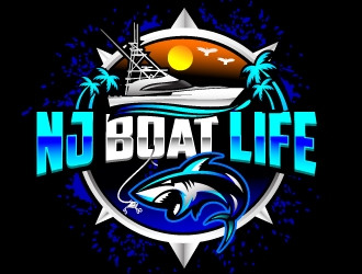 NJ Boat Life  logo design by REDCROW