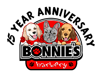 Bonnies Barkery 15 Year Anniversary logo design by Republik