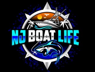 NJ Boat Life  logo design by REDCROW