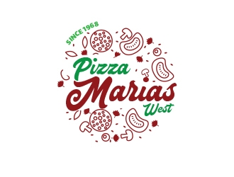 marias pizza west logo design by heba