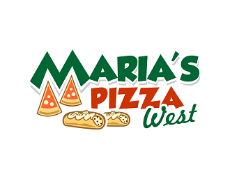 marias pizza west logo design by haze