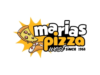 marias pizza west logo design by uttam