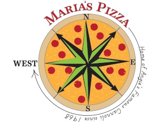 marias pizza west logo design by not2shabby