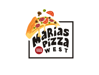 marias pizza west logo design by ramapea