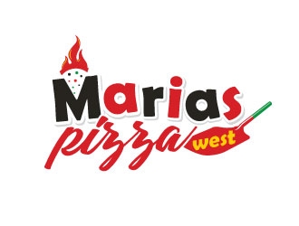 marias pizza west logo design by invento