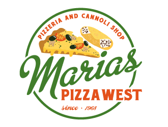 marias pizza west logo design by Ultimatum