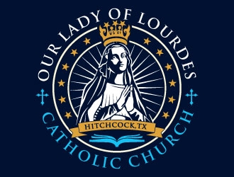 Our Lady of Lourdes Catholic Church logo design by invento