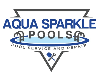 Aqua Sparkle Pools logo design by Boomstudioz
