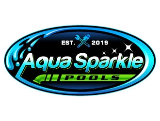 Aqua Sparkle Pools logo design by Suvendu