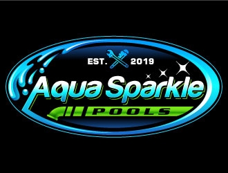 Aqua Sparkle Pools logo design by Suvendu