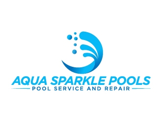 Aqua Sparkle Pools logo design by Hansiiip