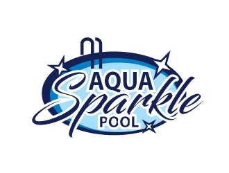 Aqua Sparkle Pools logo design by Foxcody