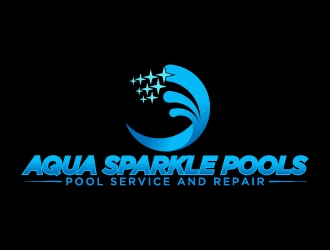 Aqua Sparkle Pools logo design by Hansiiip