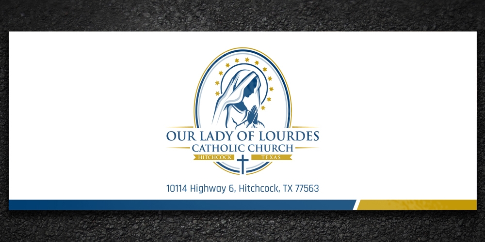 Our Lady of Lourdes Catholic Church logo design by Boomstudioz