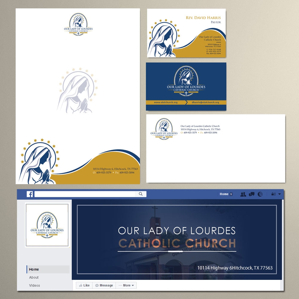 Our Lady of Lourdes Catholic Church logo design by DreamLogoDesign