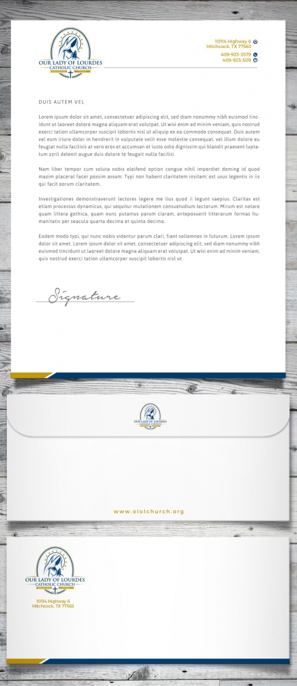 Our Lady of Lourdes Catholic Church logo design by scriotx