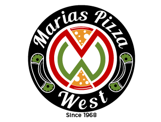 marias pizza west logo design by THOR_