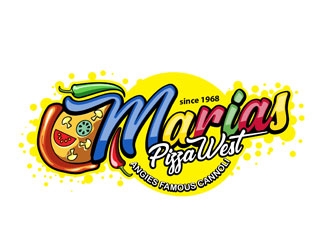 marias pizza west logo design by LogoInvent