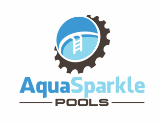 Aqua Sparkle Pools logo design by serprimero