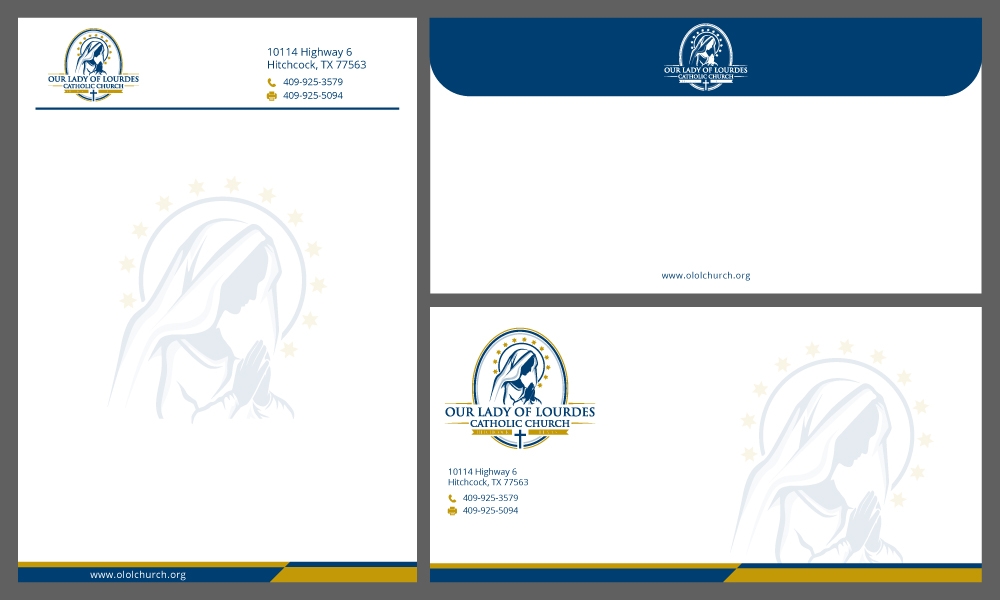 Our Lady of Lourdes Catholic Church logo design by Gelotine