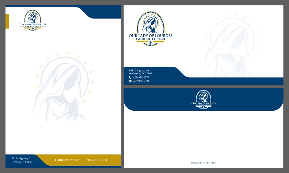 Our Lady of Lourdes Catholic Church logo design by Gelotine