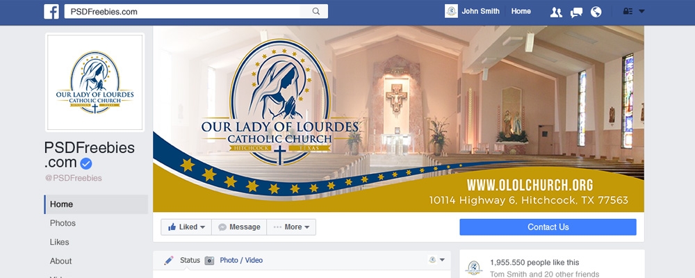Our Lady of Lourdes Catholic Church logo design by Gelotine