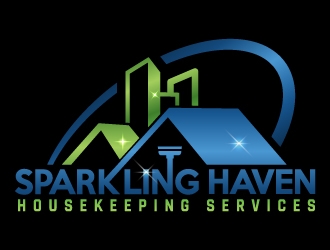 Sparkling Haven Housekeeping Services logo design by MonkDesign