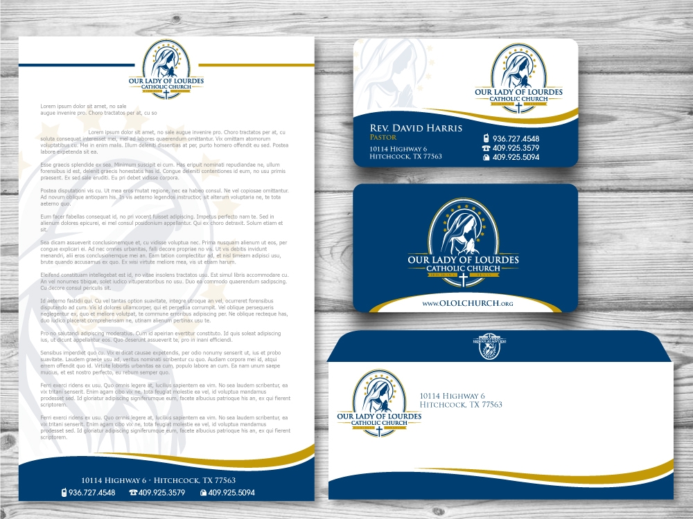 Our Lady of Lourdes Catholic Church logo design by jaize