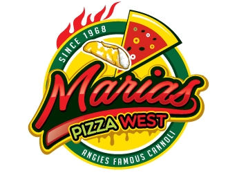 marias pizza west logo design by REDCROW