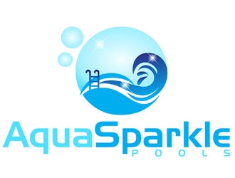 Aqua Sparkle Pools logo design by creativemind01
