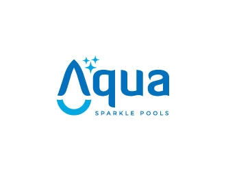 Aqua Sparkle Pools logo design by graphica