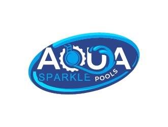 Aqua Sparkle Pools logo design by Anizonestudio