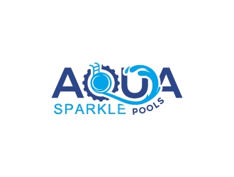 Aqua Sparkle Pools logo design by Anizonestudio