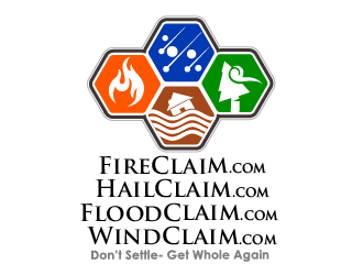 FireClaim.com/FloodClaim.com/HailClaim.com/WindClaim.com logo design by THOR_