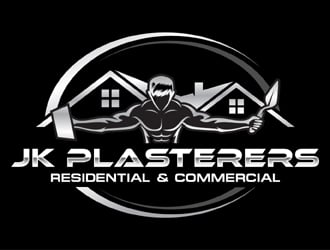 JK Plasterers. residential and commercial  logo design by MAXR