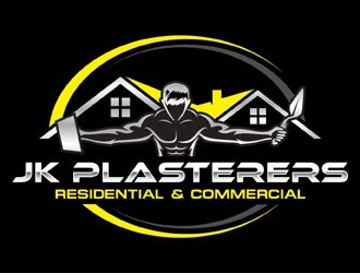 JK Plasterers. residential and commercial  logo design by MAXR