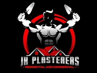 JK Plasterers. residential and commercial  logo design by Suvendu