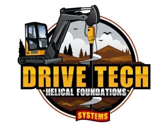 DriveTech Helical Foundation Systems logo design by SDLOGO