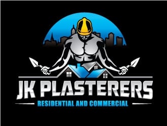 JK Plasterers. residential and commercial  logo design by invento