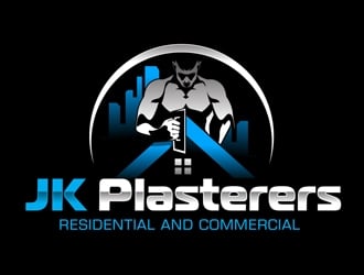 JK Plasterers. residential and commercial  logo design by DreamLogoDesign